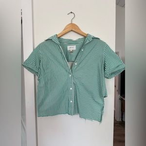 S Current/Elliot Pinstripe Button Down Crop